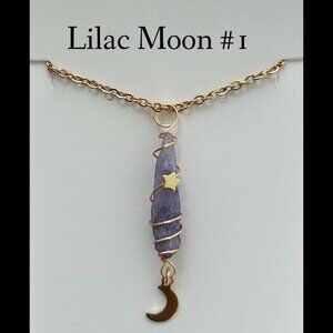 LILAC Aura Quartz Necklace - Wire Wrapped  Crystal Necklace Healing Metaphysical
